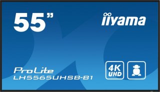 Monitor 55 cali LH5565UHSB-B1, 24/7, IPS, ANDROID 11, 4K, 800cd, iiSignage2, SDM, 2x HDMI, DP, 2x USB,2x 10W, RJ45, WiFi, 4/32GB IIYAMA