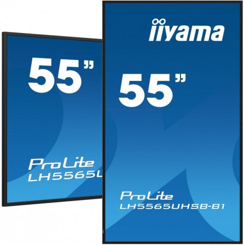 Monitor 55 cali LH5565UHSB-B1, 24/7, IPS, ANDROID 11, 4K, 800cd, iiSignage2, SDM, 2x HDMI, DP, 2x USB,2x 10W, RJ45, WiFi, 4/32GB IIYAMA