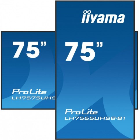 Monitor 75 cali LH7565UHSB-B1, 24/7, IPS, ANDROID 11, 4K, 800cd, iiSignage2, SDM, 2x HDMI, DP, 2x USB,2x 10W, RJ45, WiFi, 4/32GB IIYAMA