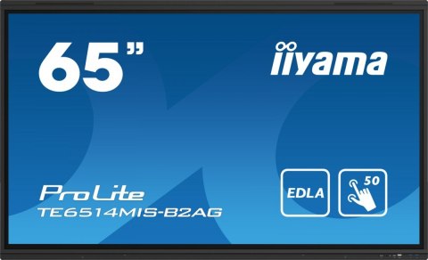 Monitor interaktywny 65 cali TE6514MIS-B2AG, INFRARED,50pkt,VA,4K, 7H,WiFi,MIC,USB, ANDROID 13, Google EDLA IIYAMA