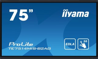 Monitor interaktywny 75 cali TE7514MIS-B2, INFRARED,50pkt,VA,4K,7H,WiFi,MIC,USB ANDROID 13, Google EDLA IIYAMA