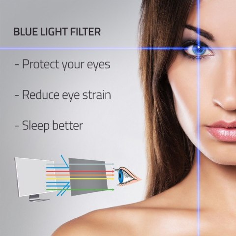 Filtr światła niebieskiego 23.8 cala | 16:9 | Ochrona wzroku | Anti Glare | Matowy | na monitor Qoltec Filtr światła niebieskiego 23.8 cala | 16:9 | Ochrona wzroku | Anti Glare | Matowy | na monitor Qoltec