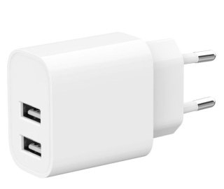 Ładowarka USB-Ax2 2.4A biała Gembird