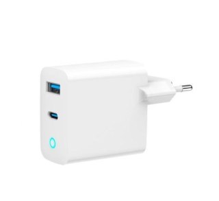Ładowarka USB-A/C GaN LED 65W PD QC3.0 biała Gembird