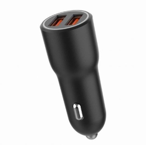 Ładowarka samochodowa 2xUSB-A QC3.0 36W czarna Gembird