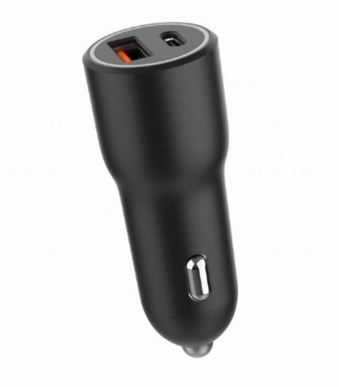 Ładowarka samochodowa USB-A/USB-C 38W PD czarna Gembird
