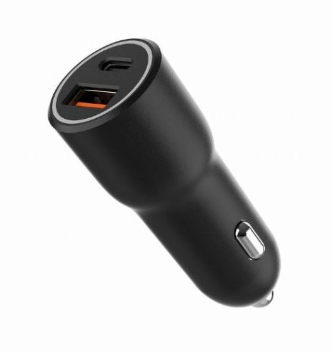 Ładowarka samochodowa USB-A/USB-C 38W PD czarna Gembird