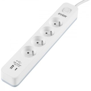 Listwa antyprzepięciowa PROTECT 4PL 1A1C USB T/LZ12-PRO015/1000 EVER