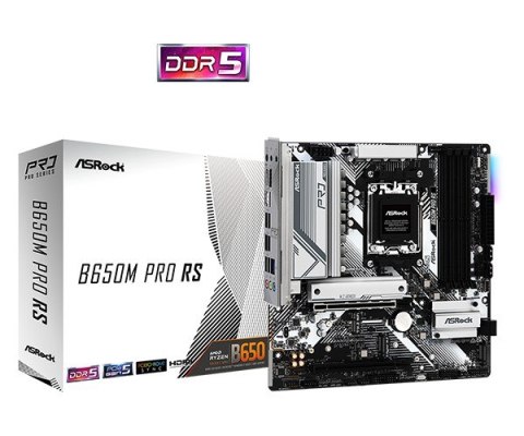 Płyta główna B650M PRO RS AM5 4DDR5 HDMI/DP mATX ASRock Płyta główna B650M PRO RS AM5 4DDR5 HDMI/DP mATX ASRock