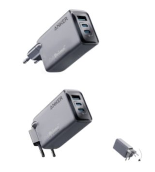 Ładowarka Prime 100W GaN 2xUSB-C 1xUSB-A Srebrna Anker