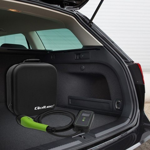 Mobilna ładowarka do samochodu EV z regulacją 2w1 Typ2 | 3.5kW | 230V | WiFi | LCD | Przenona | Wallbox | 5m Qoltec Mobilna ładowarka do samochodu EV z regulacją 2w1 Typ2 | 3.5kW | 230V | WiFi | LCD | Przenona | Wallbox | 5m Qoltec