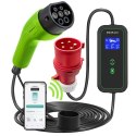 Mobilna ładowarka do samochodu elektrycznego EV z regulacją 2w1 Typ2 | 7kW | 230V | CEE 3 PIN | WiFi | LCD | Przenosna | Wallbo Qoltec