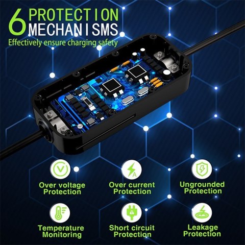 Mobilna ładowarka do samochodu elektrycznego EV z regulacją 2w1 Typ2 | 7kW | 230V | CEE 3 PIN | WiFi | LCD | Przenosna | Wallbo Qoltec Mobilna ładowarka do samochodu elektrycznego EV z regulacją 2w1 Typ2 | 7kW | 230V | CEE 3 PIN | WiFi | LCD | Przenosna | Wallbo Qoltec