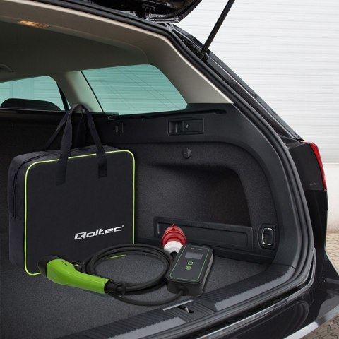 Mobilna ładowarka do samochodu elektrycznego EV z regulacją 2w1 Typ2 | 7kW | 230V | CEE 3 PIN | WiFi | LCD | Przenosna | Wallbo Qoltec Mobilna ładowarka do samochodu elektrycznego EV z regulacją 2w1 Typ2 | 7kW | 230V | CEE 3 PIN | WiFi | LCD | Przenosna | Wallbo Qoltec