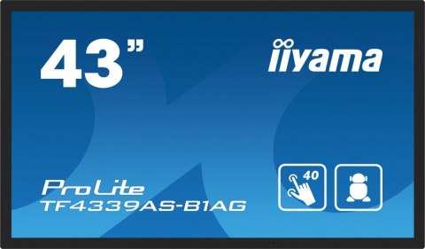 Monitor 43 cale TF4339AS-B1AG,IPS,4K,HDMIx2,DP,RJ45,3xUSB,40pkt, ANDROID,24/7 IIYAMA