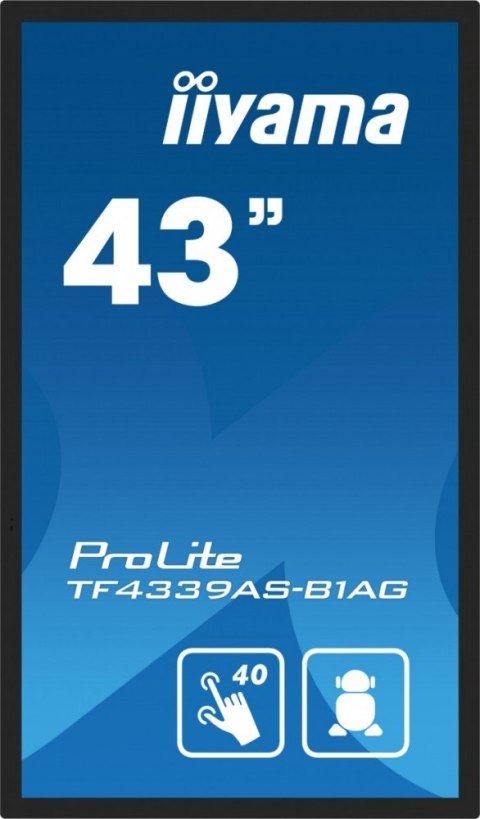 Monitor 43 cale TF4339AS-B1AG,IPS,4K,HDMIx2,DP,RJ45,3xUSB,40pkt, ANDROID,24/7 IIYAMA
