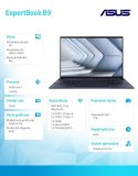 Notebook ExpertBook B9 B9403CVAR-KM0682X - 7 150U/32GB/1TB/14 cali WQXGA+ OLED/Win 11 PRO/3YRS Asus