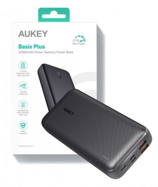 PB-N74S Power Bank 20000 mAh 5xUSB Quick Charge 3.0 Power Delivery 3.0 22.5W SCP LED kabel USB-C AUKEY