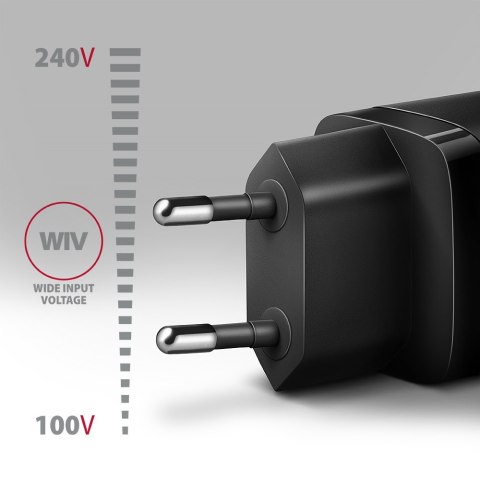 ACU-PD30 Ładowarka sieciowa PD 30W, 1x port USB-C, PD3.0/QC3.0/AFC/FCP/Apple Czarna AXAGON