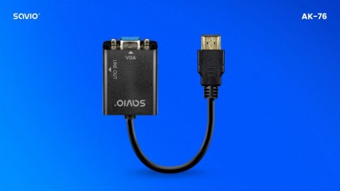 Adapter HDMI-VGA z audio AK-76 Savio