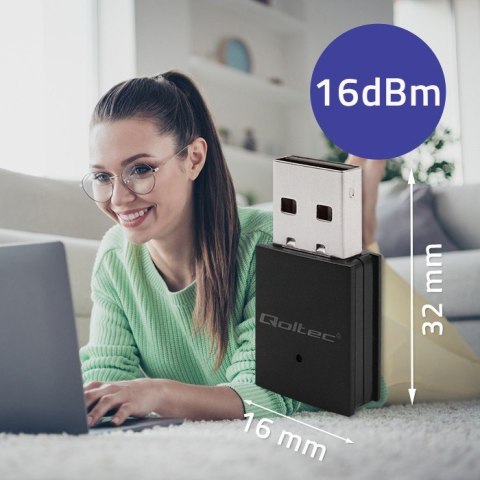 Adapter bezprzewodowy Ultra szybki mini WiFi Standard AC | BT 4.0USB | 600Mbps Qoltec Adapter bezprzewodowy Ultra szybki mini WiFi Standard AC | BT 4.0USB | 600Mbps Qoltec