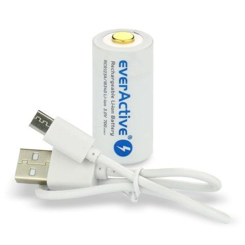 Akumulator 16340 3V Li-ion 700 mAh micro USB EverActive Akumulator 16340 3V Li-ion 700 mAh micro USB EverActive
