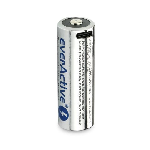 Akumulator 18500 3,7V Li-ion 2100 mAh USB-C EverActive Akumulator 18500 3,7V Li-ion 2100 mAh USB-C EverActive