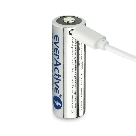 Akumulator 18500 3,7V Li-ion 2100 mAh USB-C EverActive Akumulator 18500 3,7V Li-ion 2100 mAh USB-C EverActive