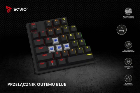 Klawiatura mechaniczna RGB Tempest X2 Outemu Blue Savio