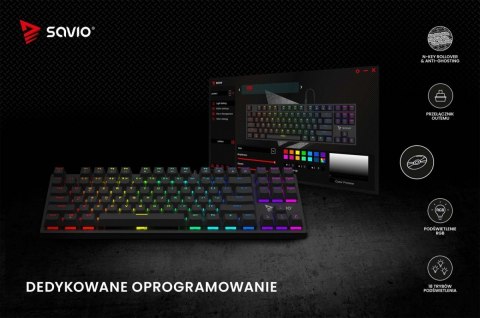 Klawiatura mechaniczna RGB Tempest X2 Outemu Blue Savio
