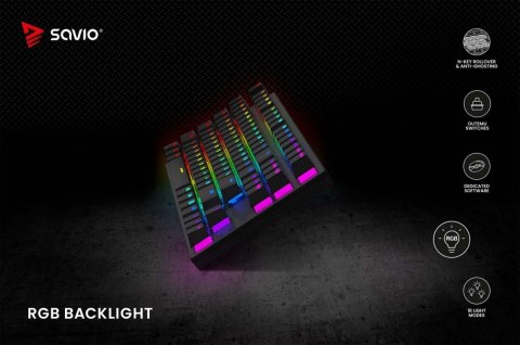 Klawiatura mechaniczna RGB Tempest X2 Outemu Blue Savio