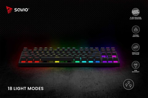 Klawiatura mechaniczna RGB Tempest X2 Outemu Blue Savio