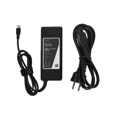 Zasilacz USB-C 90W 5V-9V-12V-15V/3A, 20V/4.5A Power Delivery Green Cell