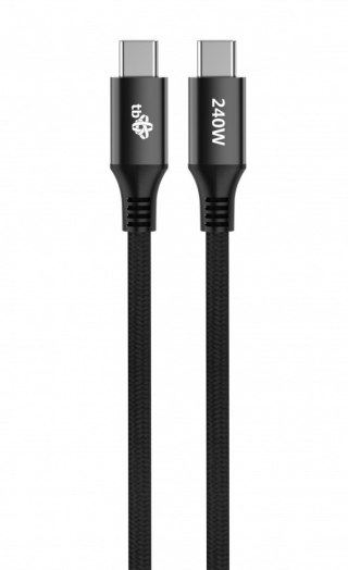 Kabel USB C - USB C 2m 240W czarny TB