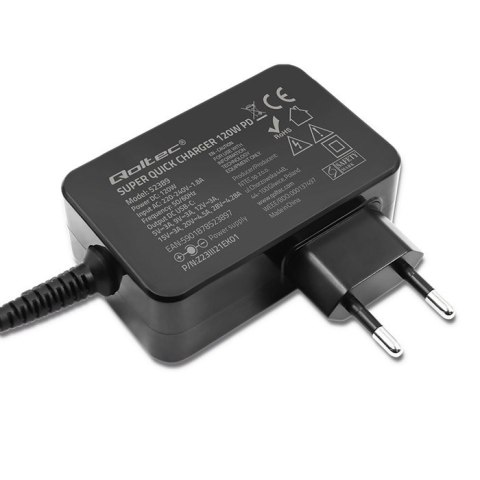 Ładowarka PD 120W Turbo | 5-28V | 3-4.5A | USB-C | Czarna Qoltec