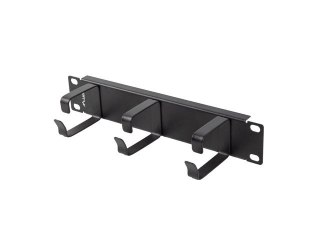 Organizer kabli 10 cali z 3 metalowymi uchwytami TYP B czarny Lanberg