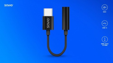 Adapter audio - USB-C Jack 3,5mm AK-74 Savio