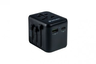 Adapter podróżny UTA-02 49544 180 krajów, ładowarka 20 W, QC 3.0. 1x USB-C, 1x USB-A Verbatim