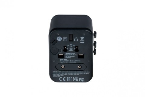 Adapter podróżny UTA-02 49544 180 krajów, ładowarka 20 W, QC 3.0. 1x USB-C, 1x USB-A Verbatim