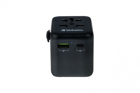 Adapter podróżny UTA-02 49544 180 krajów, ładowarka 20 W, QC 3.0. 1x USB-C, 1x USB-A Verbatim