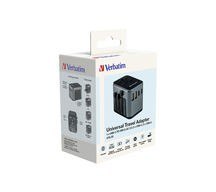 Adapter podróżny UTA-03 49545 180 krajów, ładowarka PD 30W, QC 3.0 3x USB-C , 2x USB-A Verbatim