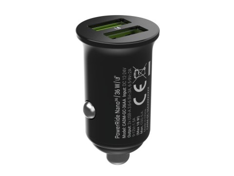 Ładowarka samochodowa GC PowerRide Nano36 36W 6A 2x USB-A Green Cell Ładowarka samochodowa GC PowerRide Nano36 36W 6A 2x USB-A Green Cell