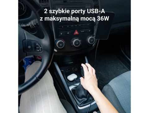 Ładowarka samochodowa GC PowerRide Nano36 36W 6A 2x USB-A Green Cell Ładowarka samochodowa GC PowerRide Nano36 36W 6A 2x USB-A Green Cell