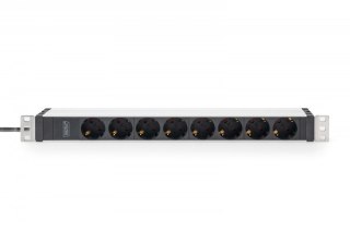 Listwa zasilająca PDU 19" Rack, 8x gniazdo ze stykami ochronnymi unischuko 16A/230V, 1x wtyczka IEC C20, 16A, przewód zasilający Digitus