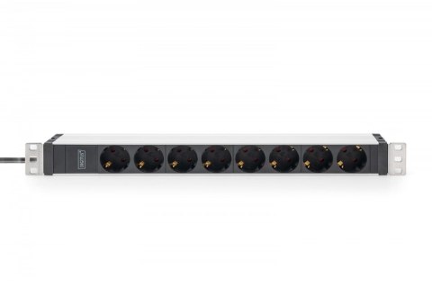 Listwa zasilająca PDU 19" Rack, 8x gniazdo ze stykami ochronnymi unischuko 16A/230V, 1x wtyczka IEC C20, 16A, przewód zasilający Digitus