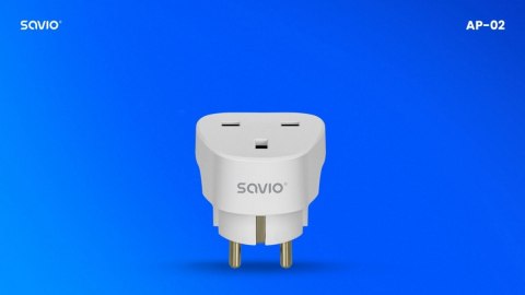 Adapter podróżny, gniazdo UK wtyk EU AP-02 Savio
