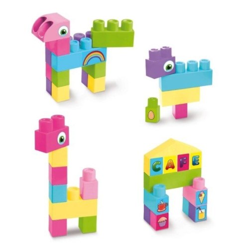 Klocki 26 elementów Big Blocks różowe Wader