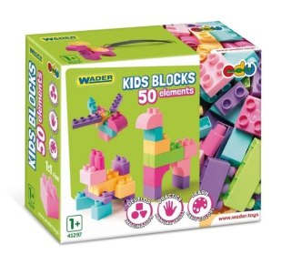 Klocki 50 elementów Kids Blocks różowe Wader