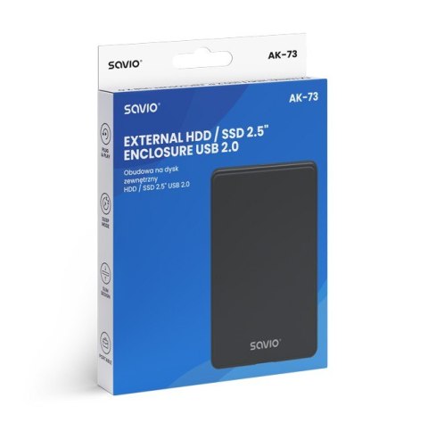 Obudowa na dysk zewnętrzny HDD / SSD 2.5" USB 2.0 AK-73 Savio