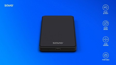 Obudowa na dysk zewnętrzny HDD / SSD 2.5" USB 2.0 AK-73 Savio